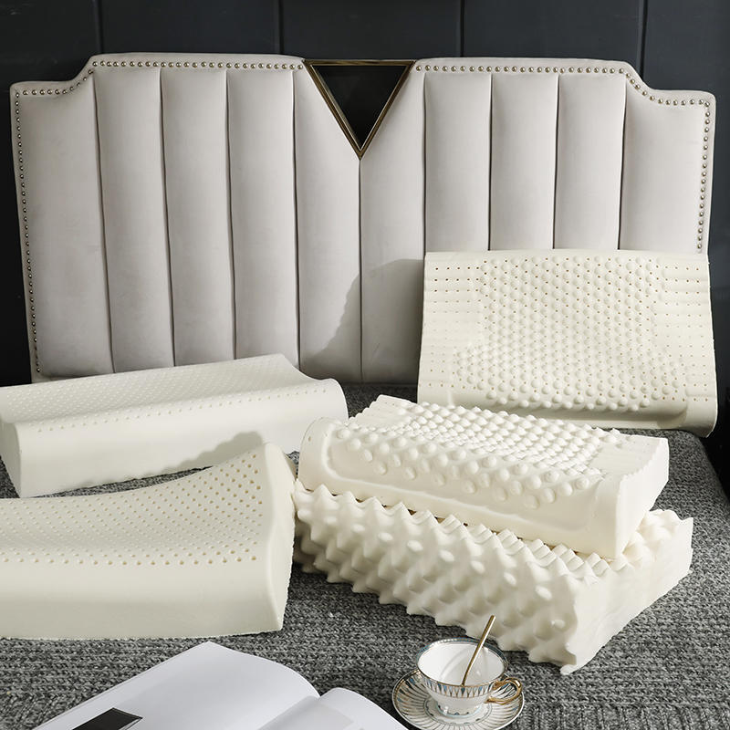 Dunne kleine slaapkussens van latex, laag orthopedisch, voor nekpijn, nekbescherming, drukkussen, natuurlijk latex hoofdkussen 60 x 40cm