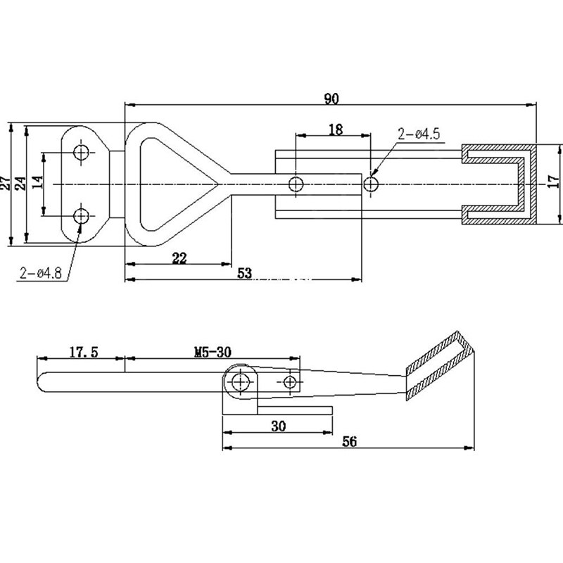 Universal Quick Metal Hold Holding Capacity Latch Hand Tool Toggle Clamp Quick Holding Toggle Clamp For Hand Tool