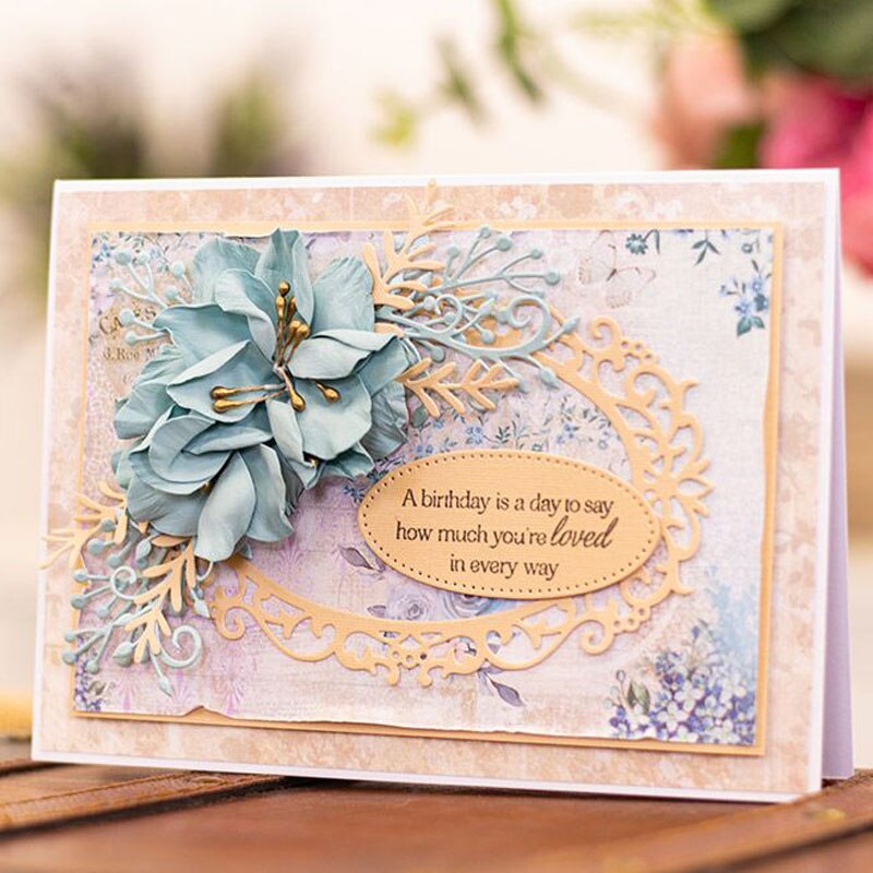 Borboleta laço flor folhas ramo oco em camadas quadrado redondo quadro de corte metal dados scrapbook cartões artesanato papel