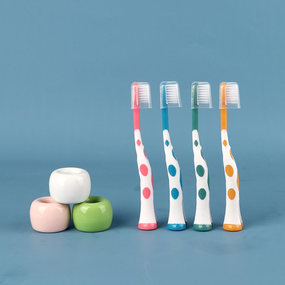 Cepillo de dientes con dibujos animados para cuidado de los dientes, súper fino, suave, 4 Uds.