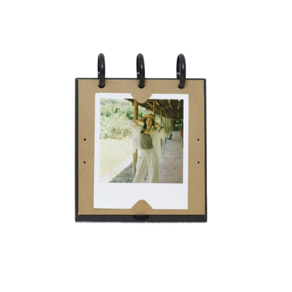 Horizontal/Vertical Display Flip Photo Album Holds 20-40 Photos Self Standing Desktop Photo Frame Double Sided Display: Yellow