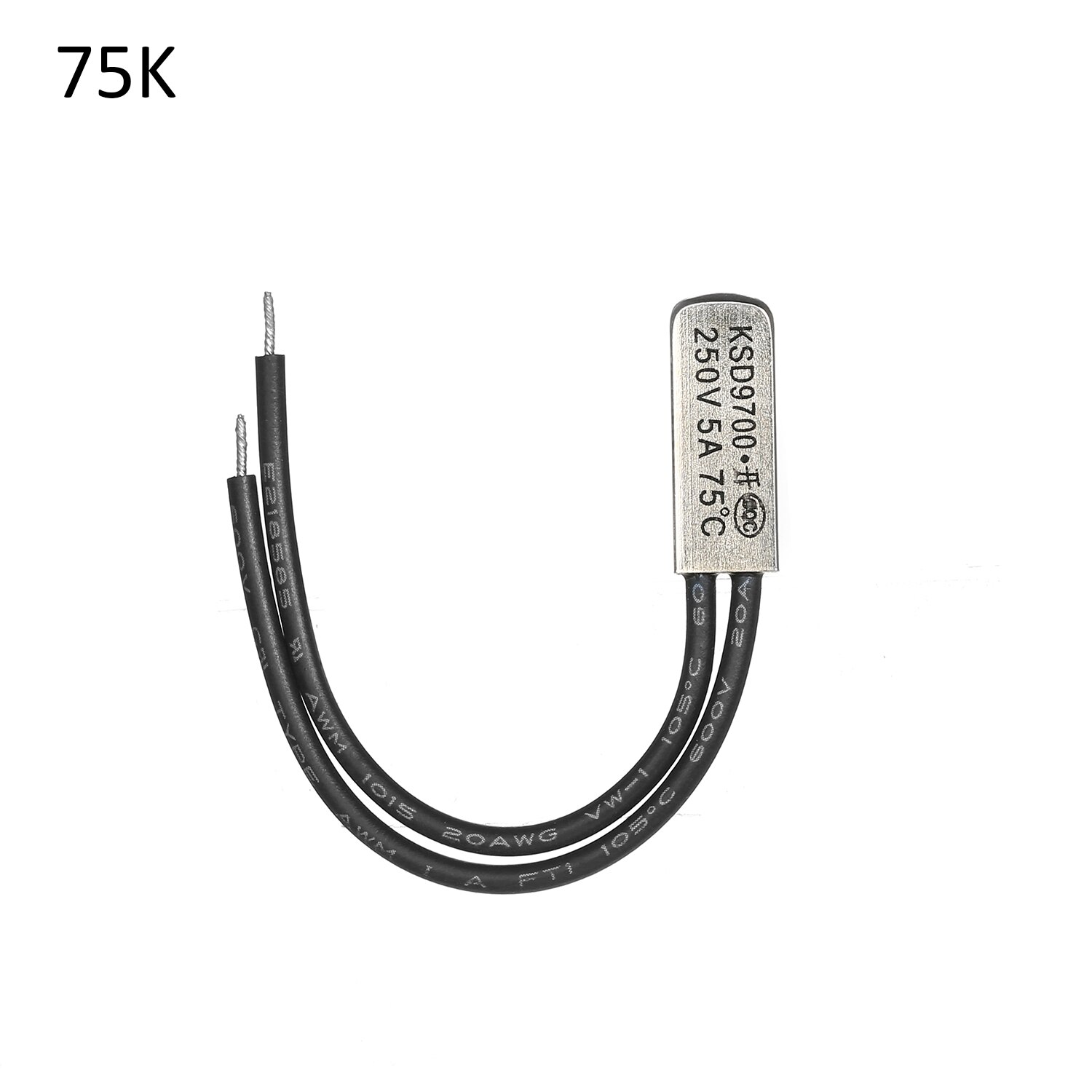5pcs KSD9700 N.O Temperature Switch Normally Opened Thermal Switch Thermostat Thermal Protector Pack of 5pcs Heat Protector: 75 Celsius