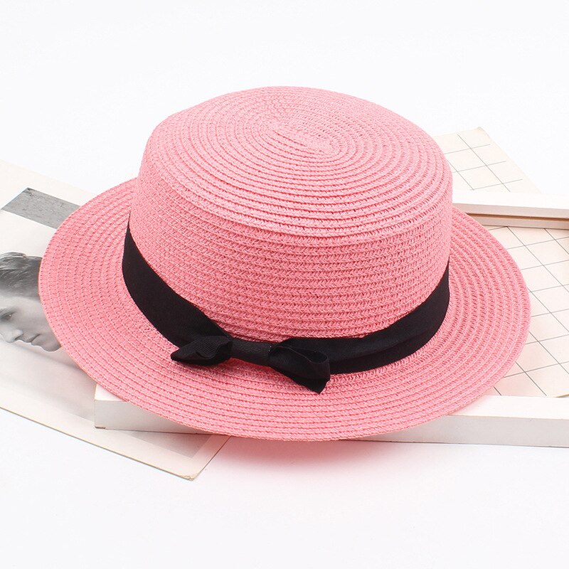 Chapeau de paille coréen Vintage pour femmes, rétro, nœud papillon, , protection solaire, chapeau de plage: 11