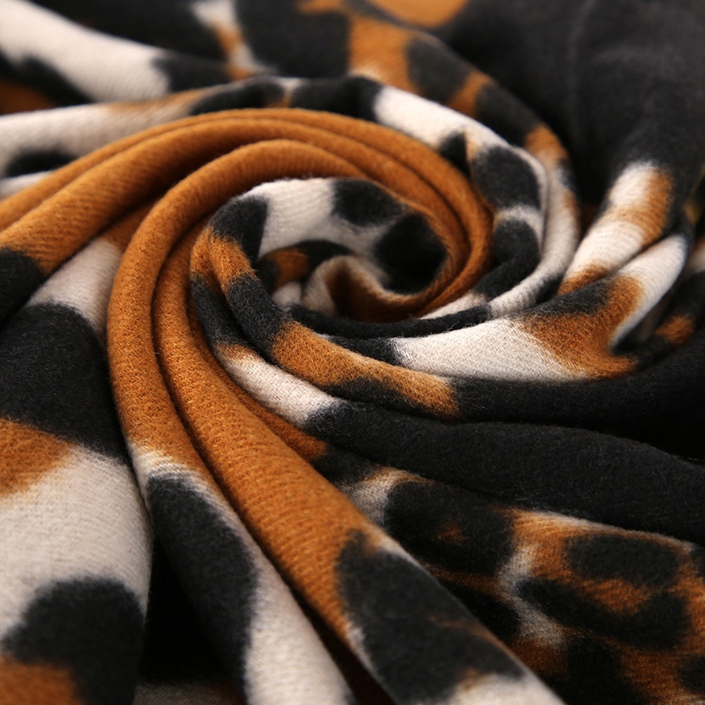 Leopard print winter women wool Brand shawl hijab luxury for ladies long scarves thick oversize pashmina#g3