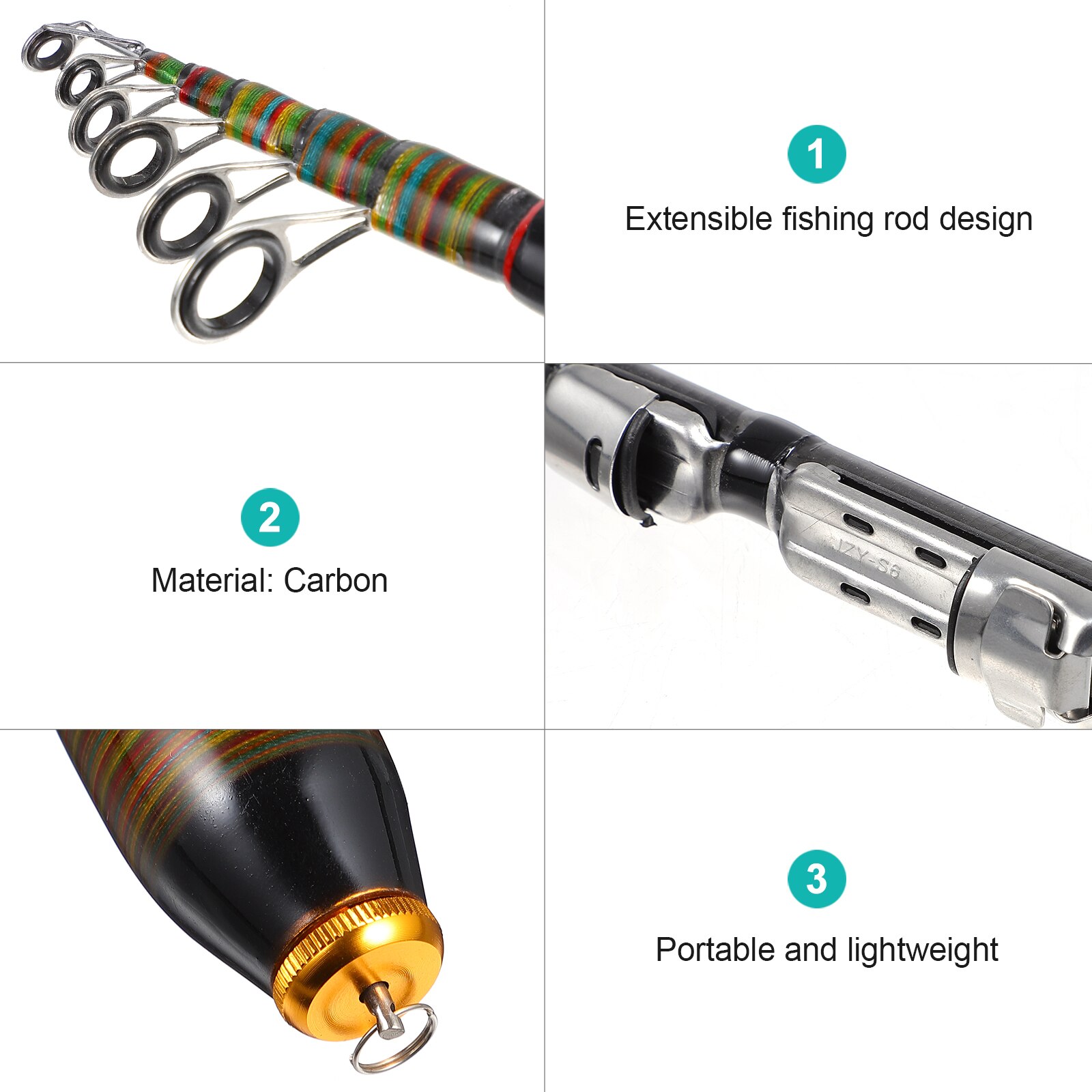 1pc Lightweight Fishing Rod Portable Fishing Rod Metal Rod Fishing Rod for Fishing Outdoor