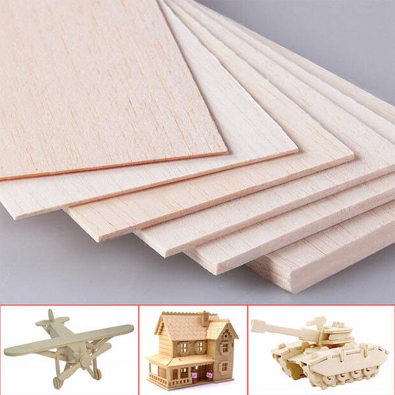 10pcs 300*100mm Houten Plaat Model Balsahout Vellen DIY Huis Vliegtuigen Materiaal 1mm ~ 8mm Dik