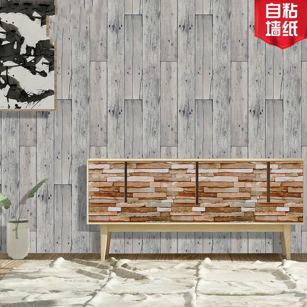 Papel tapiz autoadhesivo de vinilo, papel tapiz rústico de madera, papel tapiz 3D para paredes de salón o dormitorio, adhesivo decorativo para el hogar