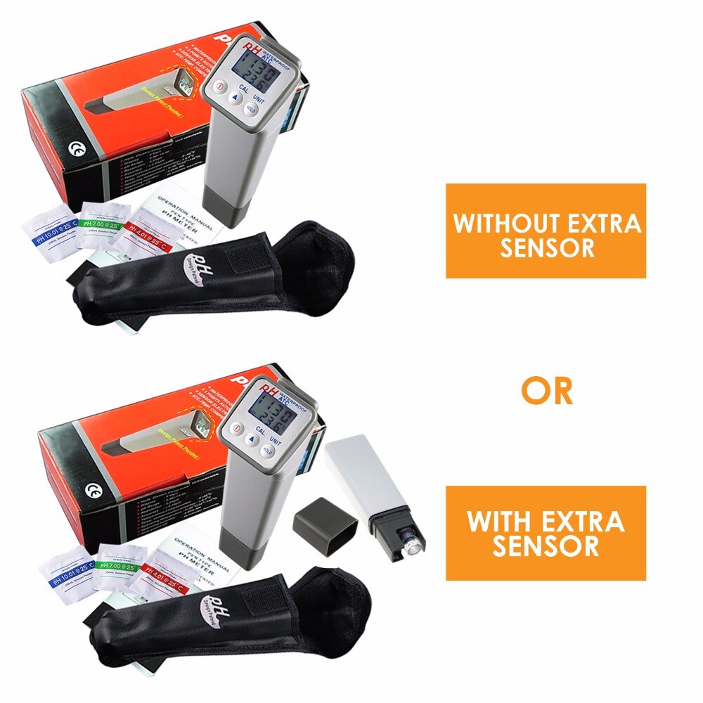 Digital pH & Temperature Meter 0~14PH 3 Points Calibration IP66 Splashproof & Dustproof Dual Digital Tester Pools Water Testing