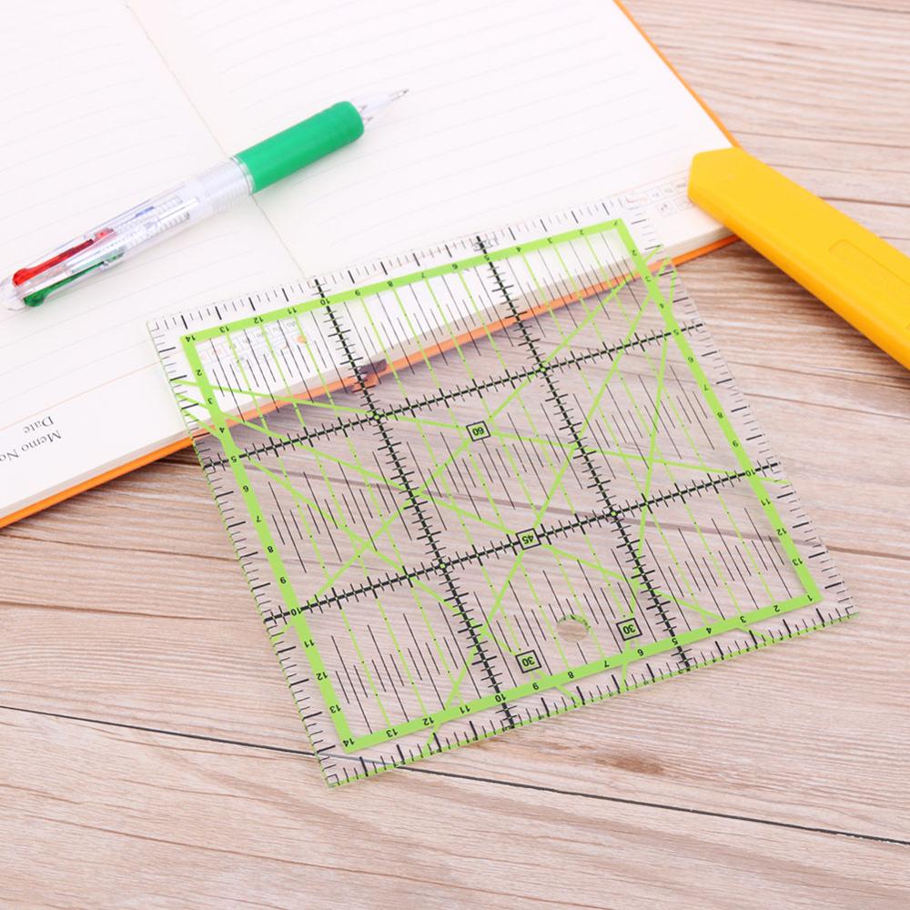 DIY Square Patchwork Rulers Acrylic Drawing Ruler 15*15cm Sewing Measuring Patchwork Yardstick Rulers School Office Supplies
