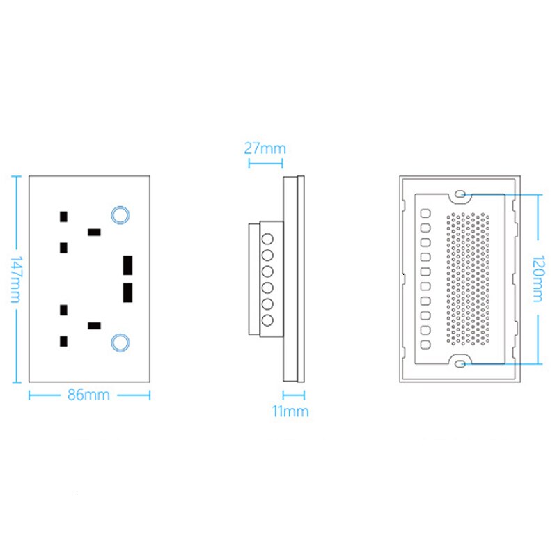 2 gang UK 13A Touch switch plug sockets Double USB socket WIFI Intelligent socket with usb 2.0 compatible alexa google assistant