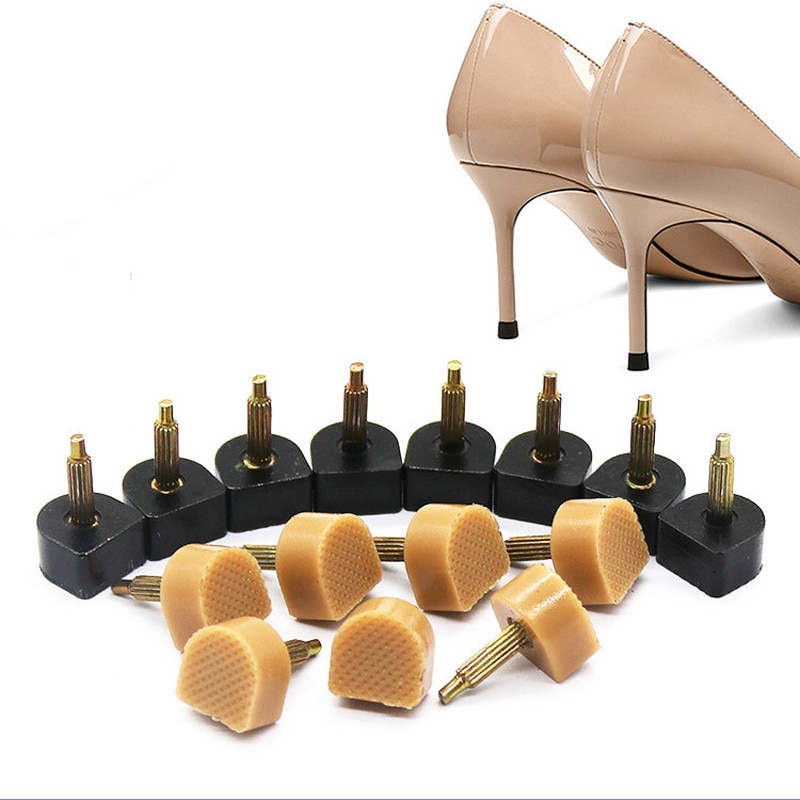 1 Pairs High Heel Repair Tips Pins for Women Shoes High Heel Tips Dowel Lifts Replacement Heel Stoppers Protect