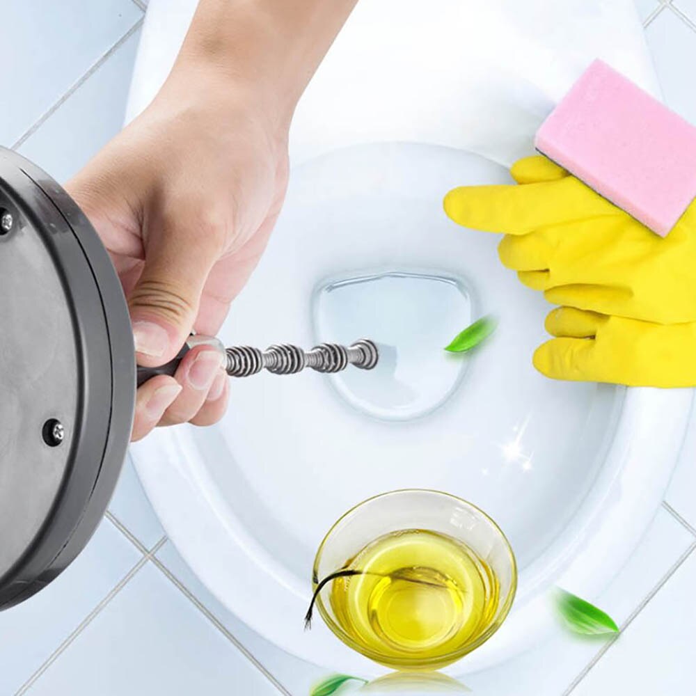 Black Kitchen Toilet Sewer Blockage Hand Tool Pipe Kitchen Cleaning Toilet Pipe 5m Drains Dredge Cleaner Sink Cleaning Tool