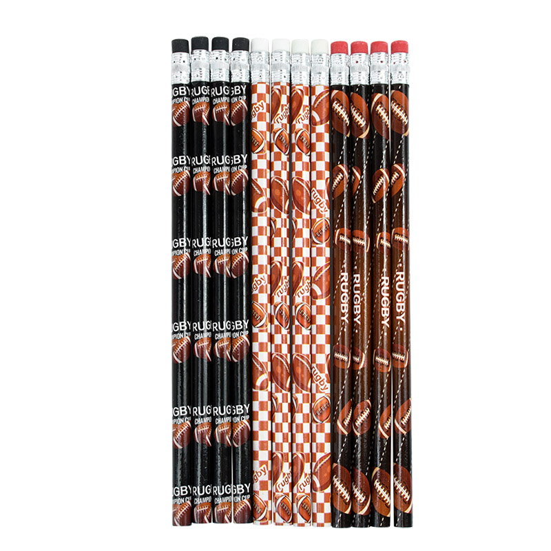 12pc Sports Theme Party Painting Writing HB Pencils Football Baseball Basketball Pencils Kids Birthday Party Pinata Fillers: light green