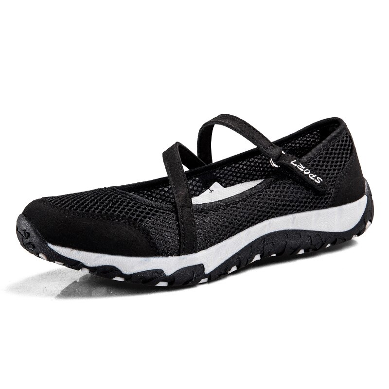 Zomer Schoenen Vrouwen Sneakers Ademend Mesh Sneakers Antislip Rubber Schoenen Moeder Flats Vrouwen Casual Sneakers Vrouwelijke Loafers: Black / 6.5