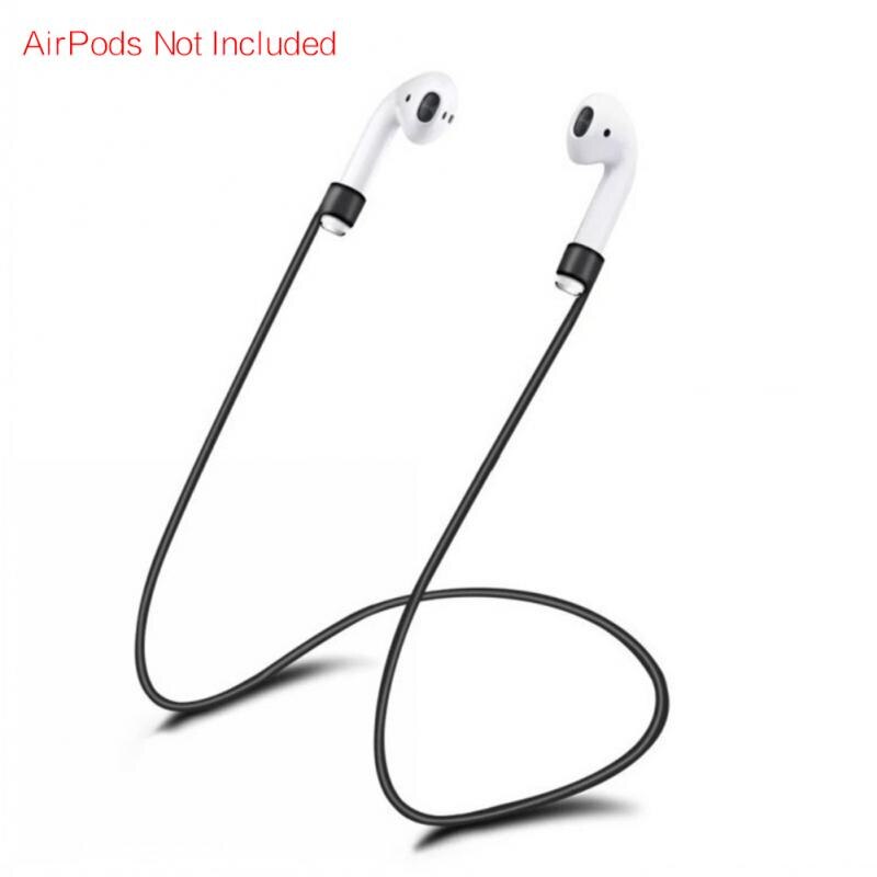 1pc 55cm oordopjesband voor airpods 1/2/ pro anti-verlies siliconen bandje touwtje huidvriendelijke siliconen oordopjes anti-verlies draden: Zwart