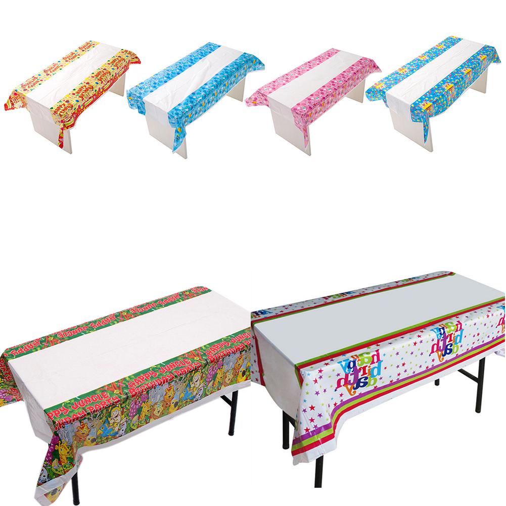 180*108 Cm Wegwerp Tafelkleed Voor Verjaardagsfeestje Vrolijk Kerst Tafelkleed Rechthoek Gedrukt Cartoon Party Tafel Levert