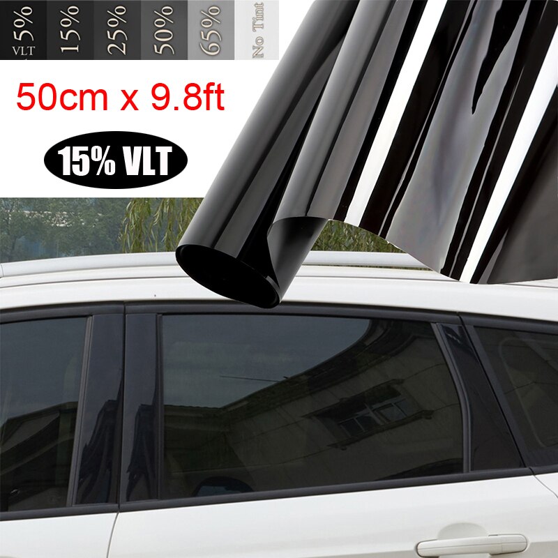 Pegatina de 50*300cm para ventana de coche, parasol de cristal, resistente a los arañazos, película teñida para ventanas, película tintada de ventana de coche, PET