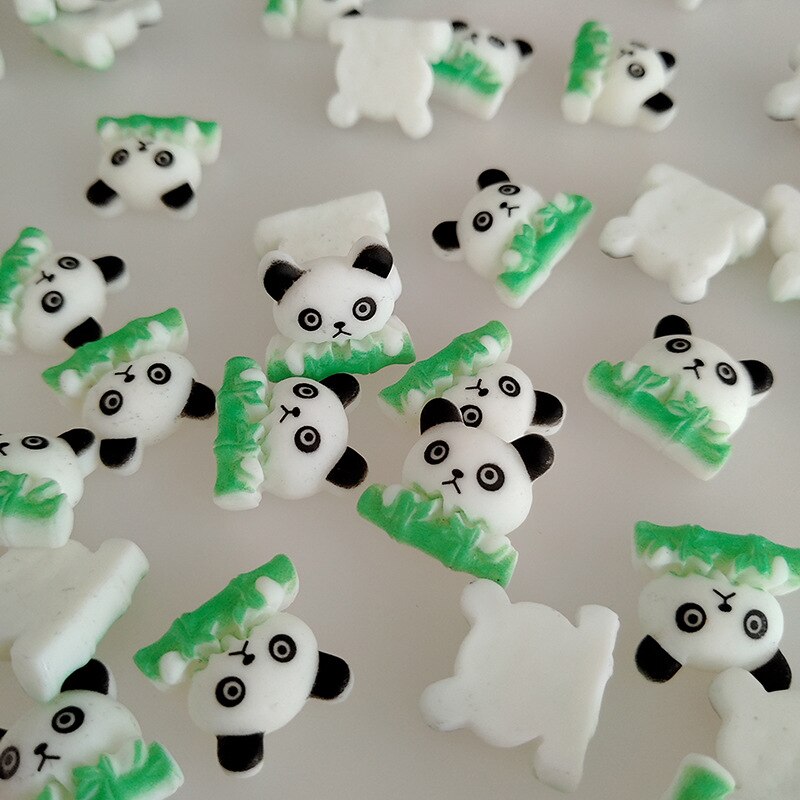 10pcs 19x17mm Panda Pattern DIY Crafts Scrapbook DIY For Home Decor Natural Resin Ornaments Accessories Embellishment