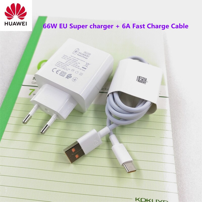 66W SuperCharger Original Huawei Mate 40 Pro EU SuperCharge Fast Charger Adapter 6A USB Type C Cable For P40 P50 Pro Honor 50
