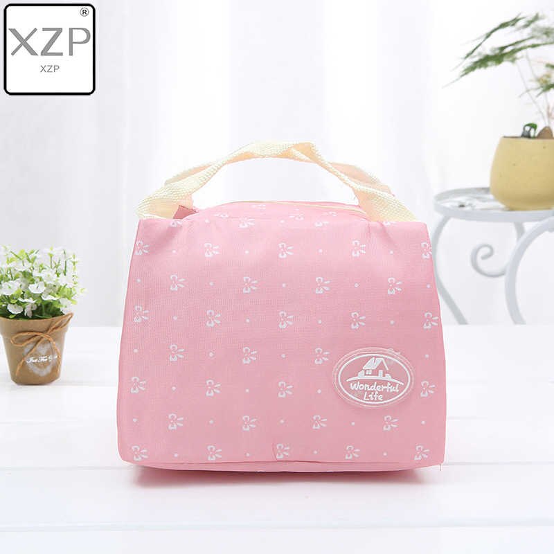 Xzp termiske madposer frisk pink kirsebærtote madposer polyester fersken skin bærbar sommerfugl termisk praktisk madpakke: Lyserød sommerfugl