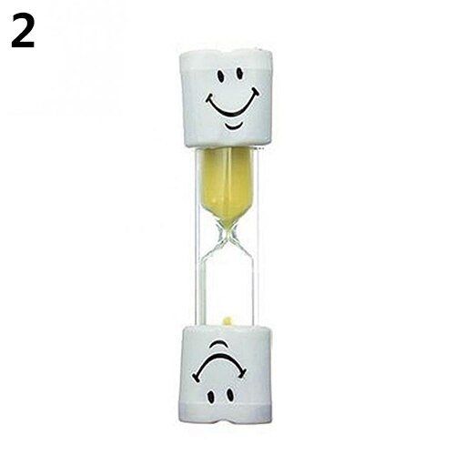 Enfants enfants dent brossage minuterie 3 Minutes souriant visage sablier sablier douche sablier sablier horloge sablier: Yellow