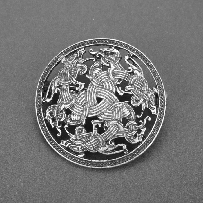 Mqchun Ronde Kelten Knoop Broche Viking Norse Sieraden Kraag Badge Pin Viking Broche: D167