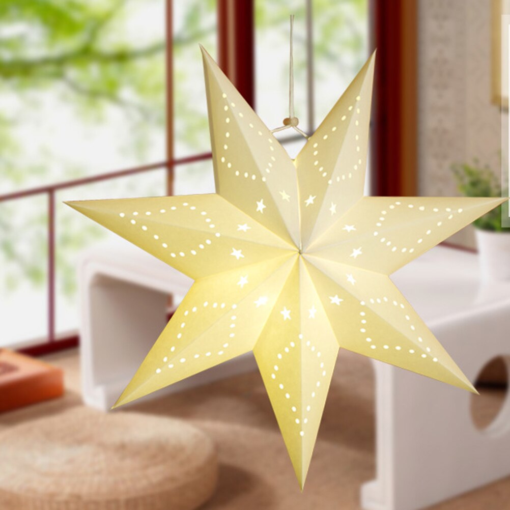 FAROL DE PAPEL hueco, estrellas en forma de pantalla, decoración de Festival para , cumpleaños, ventana, pantalla de lámpara de estrella de papel