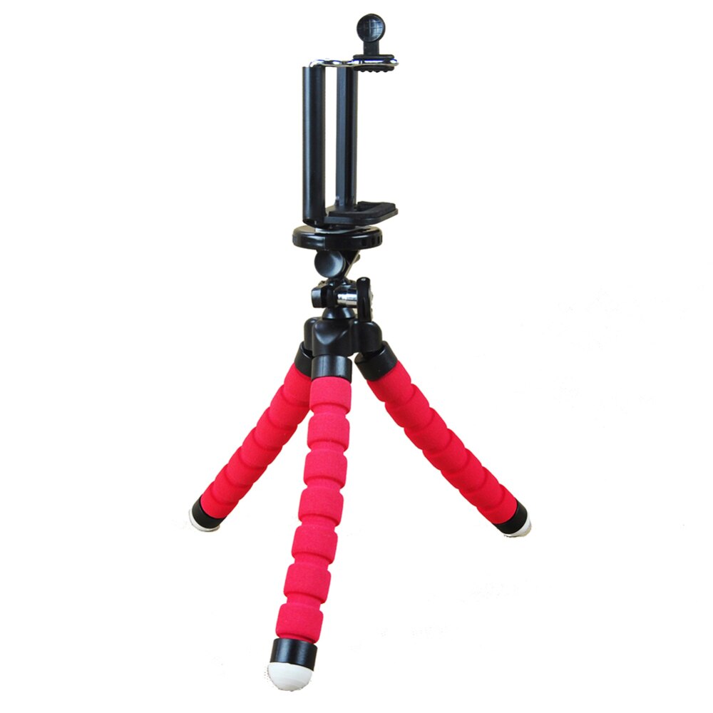 Trépieds pour téléphone portable, support d'appareil photo, monopode, mini trépied: Red