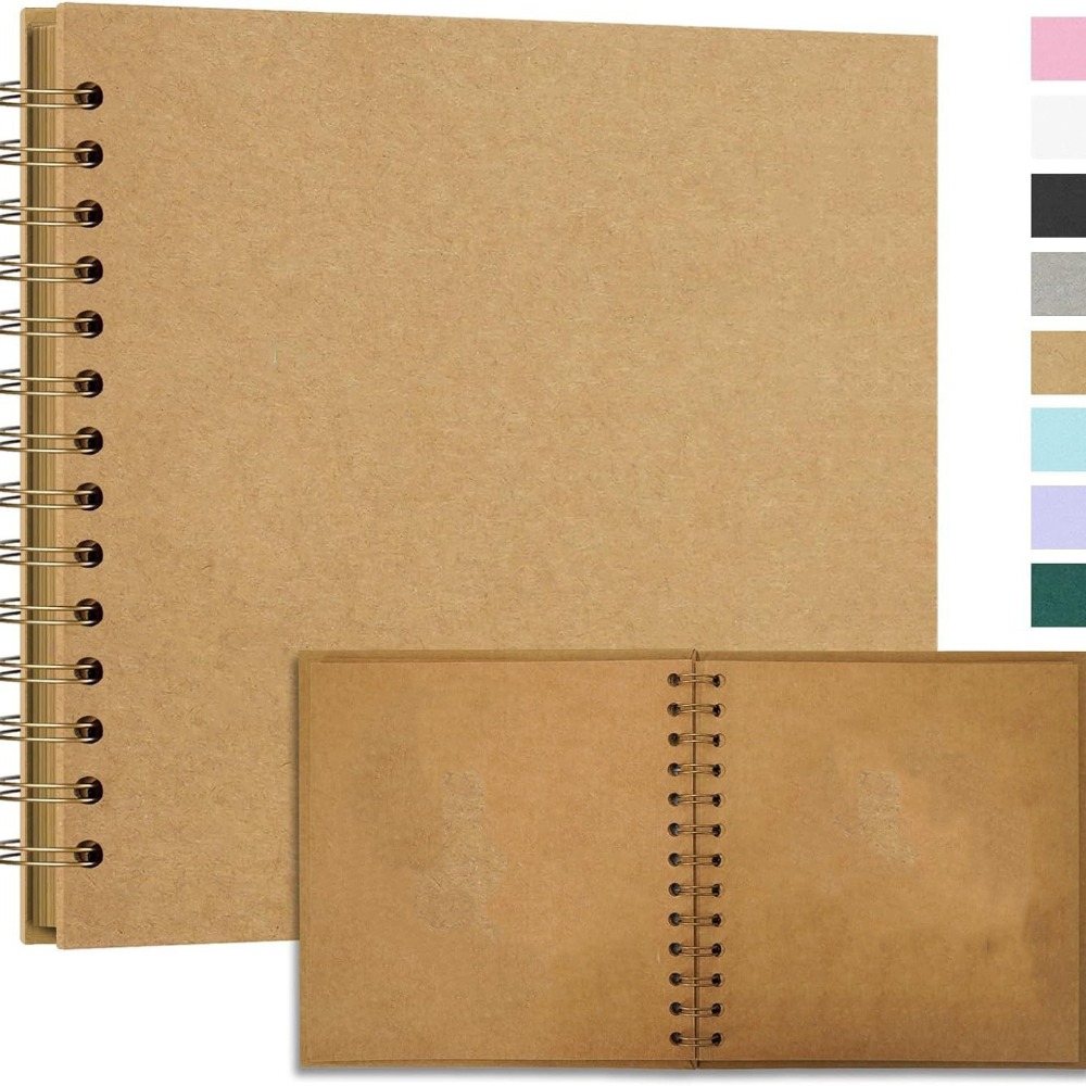 Collect Book Kraft Paper Scrapbook Graffiti Photo Album Multifunction Simple Card Book Wedding Photo: Blue