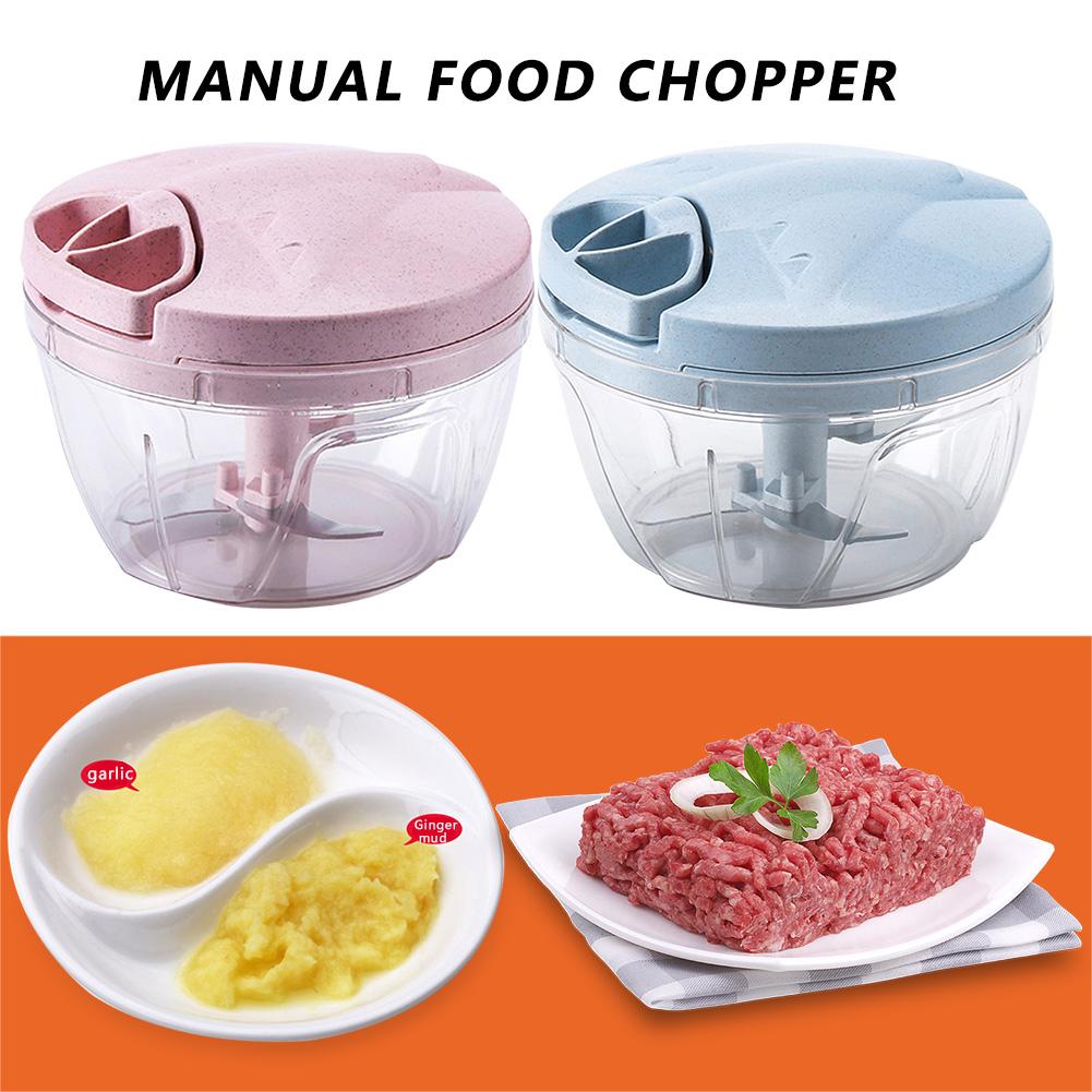 Portable Manual Meat Grinder Food Chopper Stainless Steel Wheat Straw Mincer Mixer Blender Fruit Nuts Mixer Processors