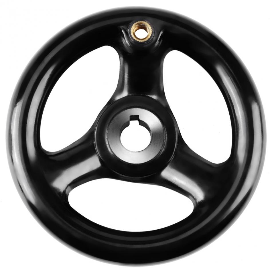 Roue à main ronde en plastique, 3 rayons, Machine, outils pour fraiseuse, tour 18x200mm 12x100mm 12x125mm,