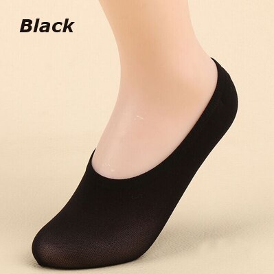 5pairs/lot Super elastic solid candy colors Invisible low boat socks for girls kids mother summer sock slippers one size fit all: Black