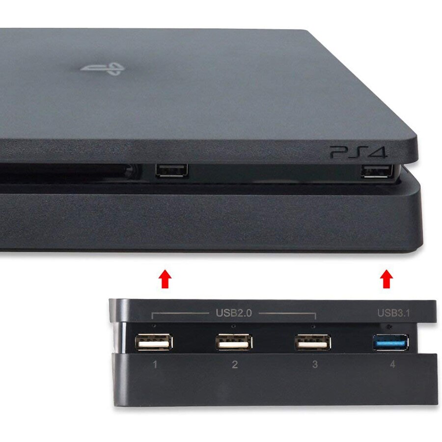 PS4 Delgado 4 en 1 Adaptador divisor de Hub USB para Sony PlayStation 4 Slim Play Station PS 4 consola de juegos accesorios