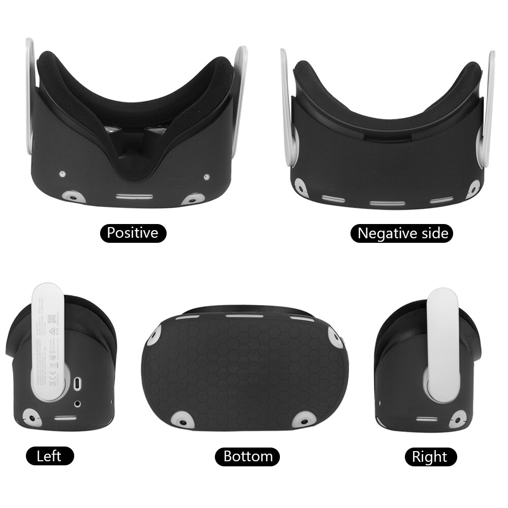 Capa de silicone anti-arranhões 2 em 1, proteção completa para o corpo, com estojo + protetor facial para oculus quest 2 vr