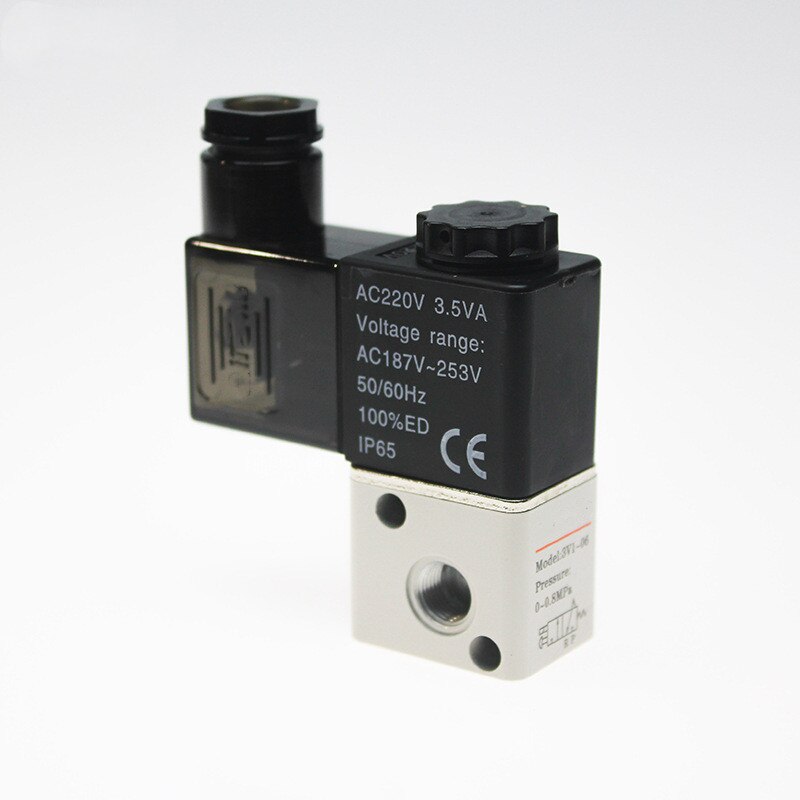 Airtac-Válvula Solenoide eléctrica de Control de aire, electromagnética, 2/3 vías, 3 puertos, 1/8 pulgadas, BSP, 1/8 &quot;, 3V1-06, 12v, 24v, CC, CA, 110v, 220v