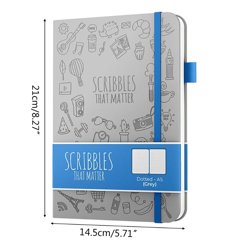 200Pages A5 Practical Scribbles Notebook Dotted Hardcover Travel Journal To-do List Notepad Xmas for Kid Teen Adult