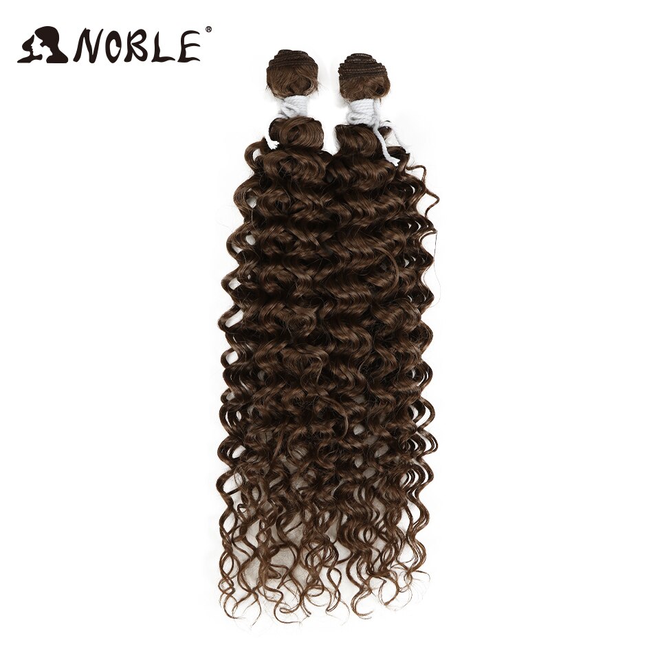 Noble Synthetisch Afro Kinky Krullend Haar Diepe Golf Haar Bundels Extensions Bruin Zachte Super Lang Haar Weave Haar Hittebestendige: 6