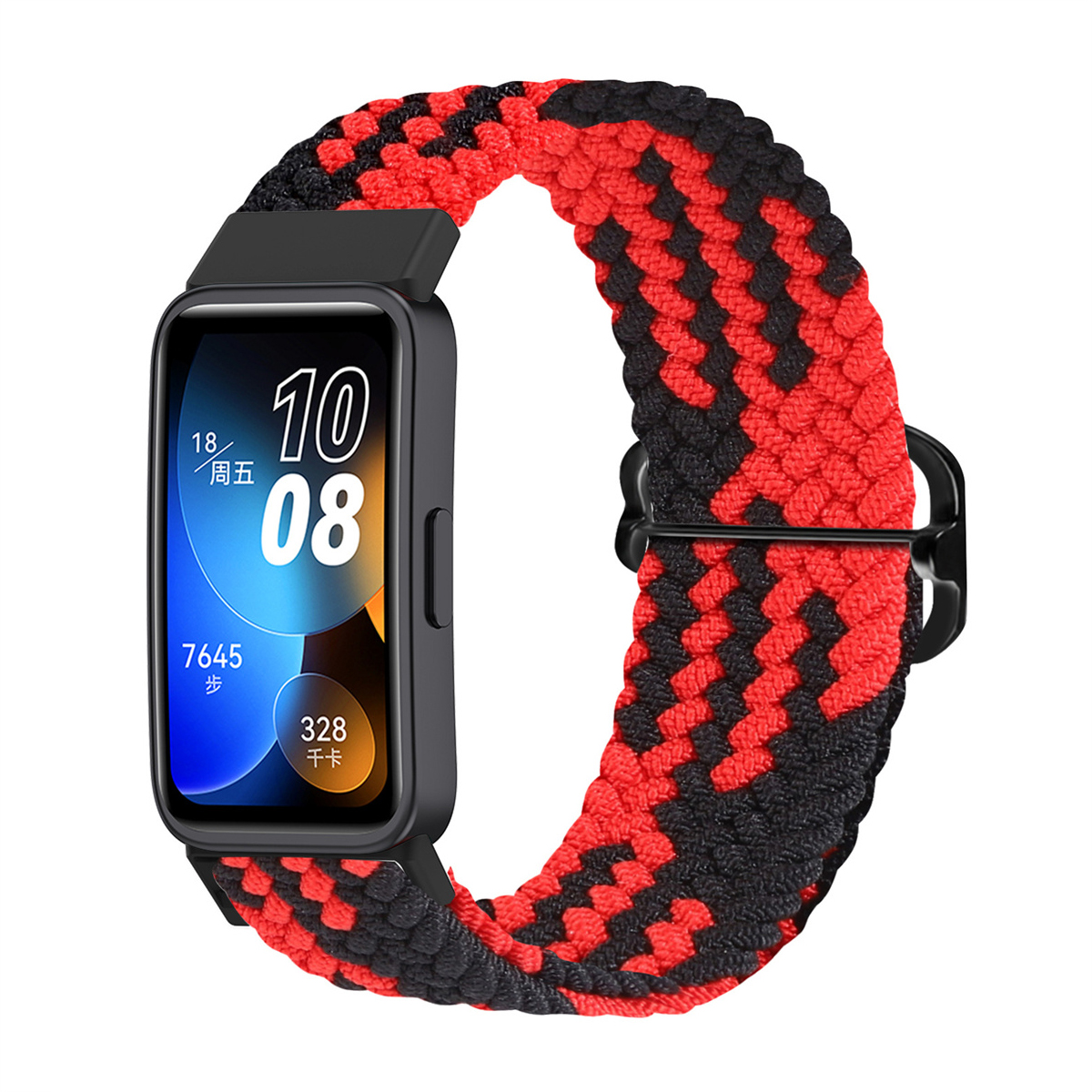 Gevlochten Solo Loop Voor Huawei Band 9 8 7 Band Verstelbare Smartwatch Accessoires Elastische Nylon Armband Correa Huawei Band8 Band: Wit Licht Pin / 16mm