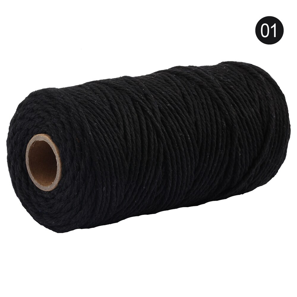 3mm 100%  katoenen koord kleurrijk koord touw gedraaid knutsel macramé touw veelkleurig katoen linnen touw huishoudtextiel 100m