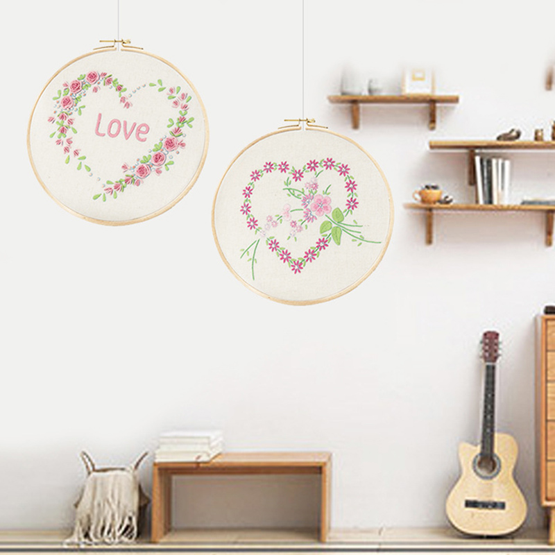 Plant Heart Handcraft Embroidery 3D DIY Embroidery Materials Package Beginners Embroidery Frame bordado Sewing Needlework Set