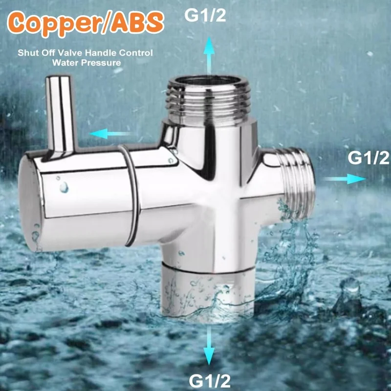 T-adapter Messing/ABS 3-wegklep Gootsteenaccessoires voor omstelling Bad Toilet Bidet Sproeier Douchekop Converter Keukenapparatuur