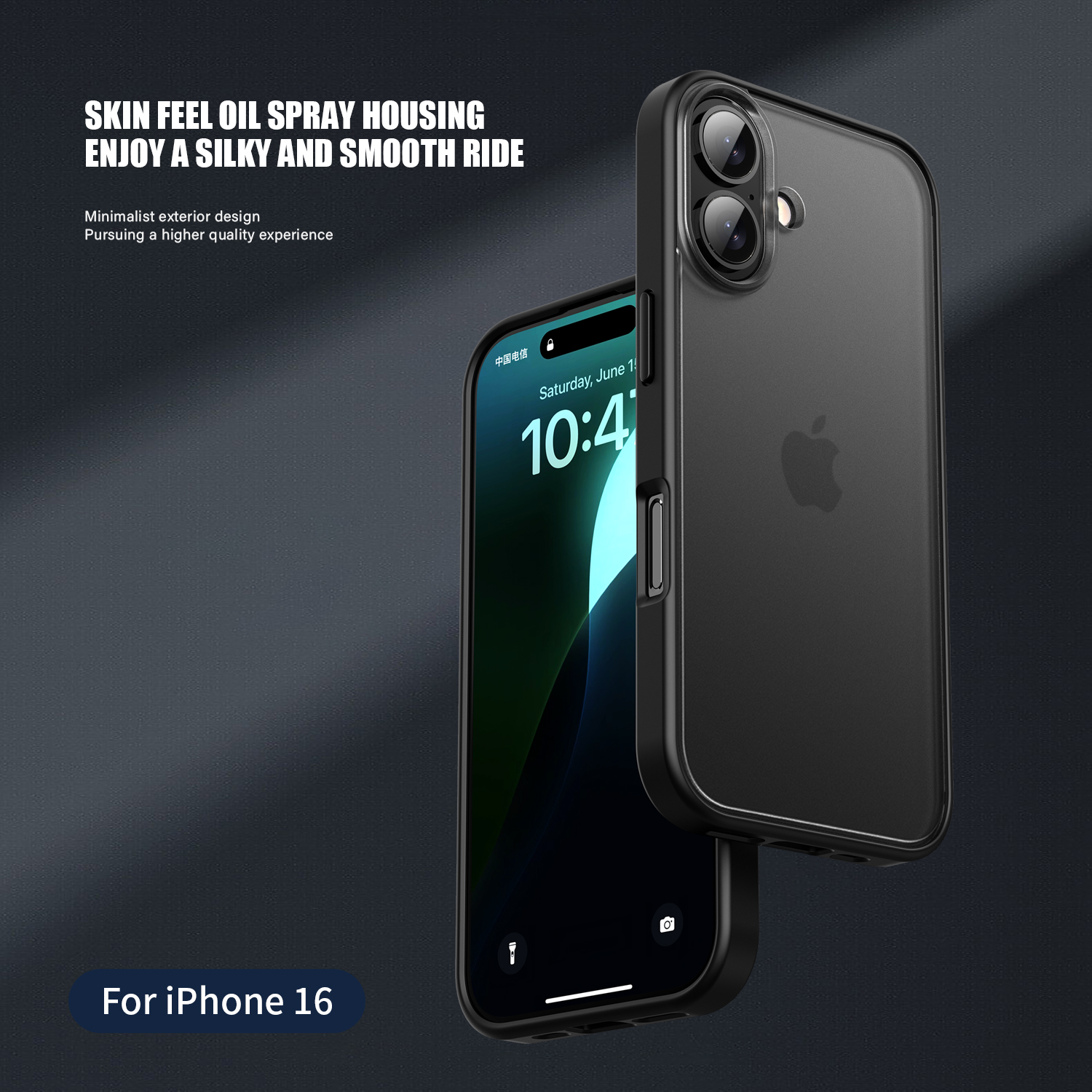KEYSION Transparent Matte Case for iPhone 16 Plus Translucent Silicone+PC Shockproof Phone Back Cover for iPhone 15