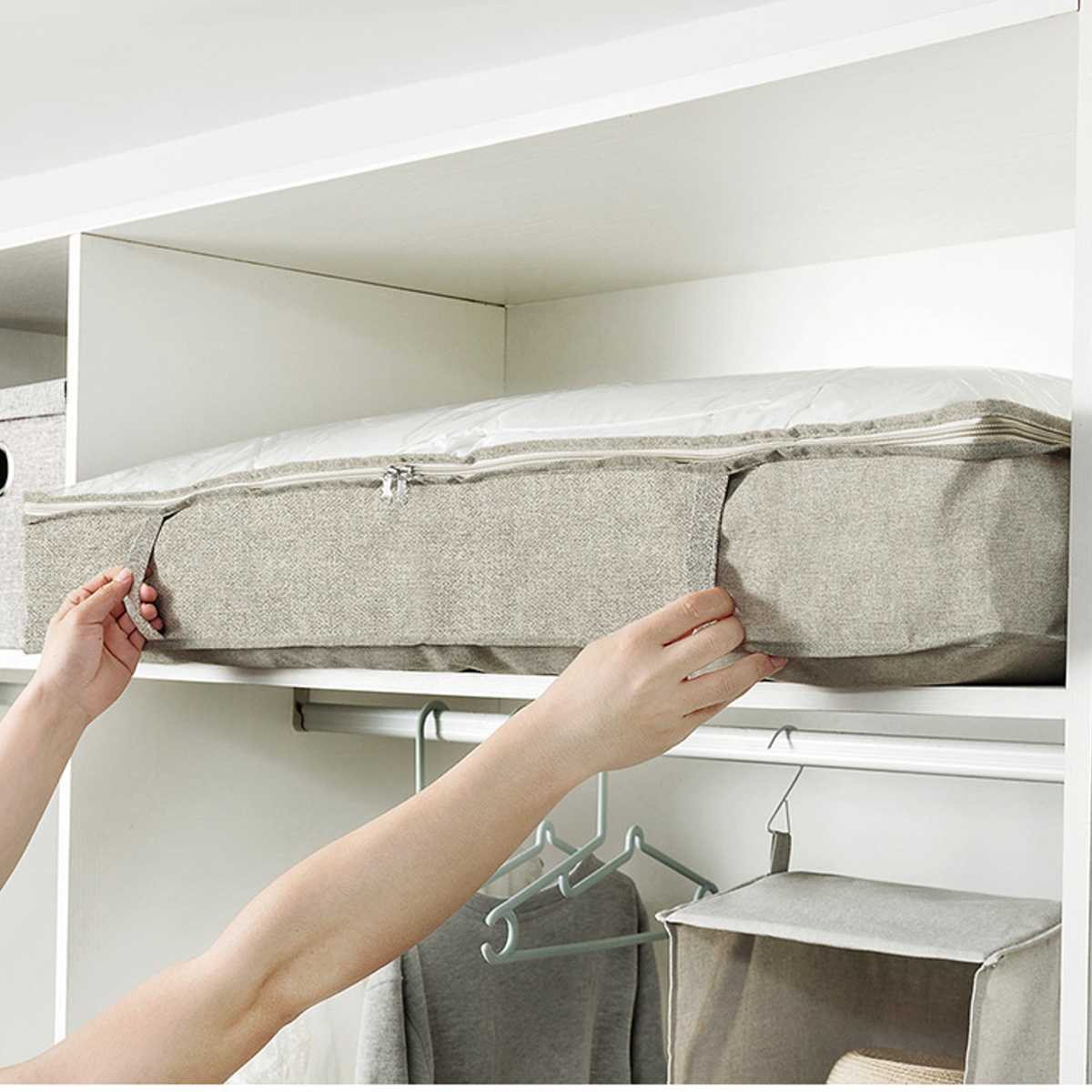 Foldbare under sengen poser ,1 pack store under sengen opbevaringskasser tyk åndbar underbed tøj opbevaring poser lynlås arrangør