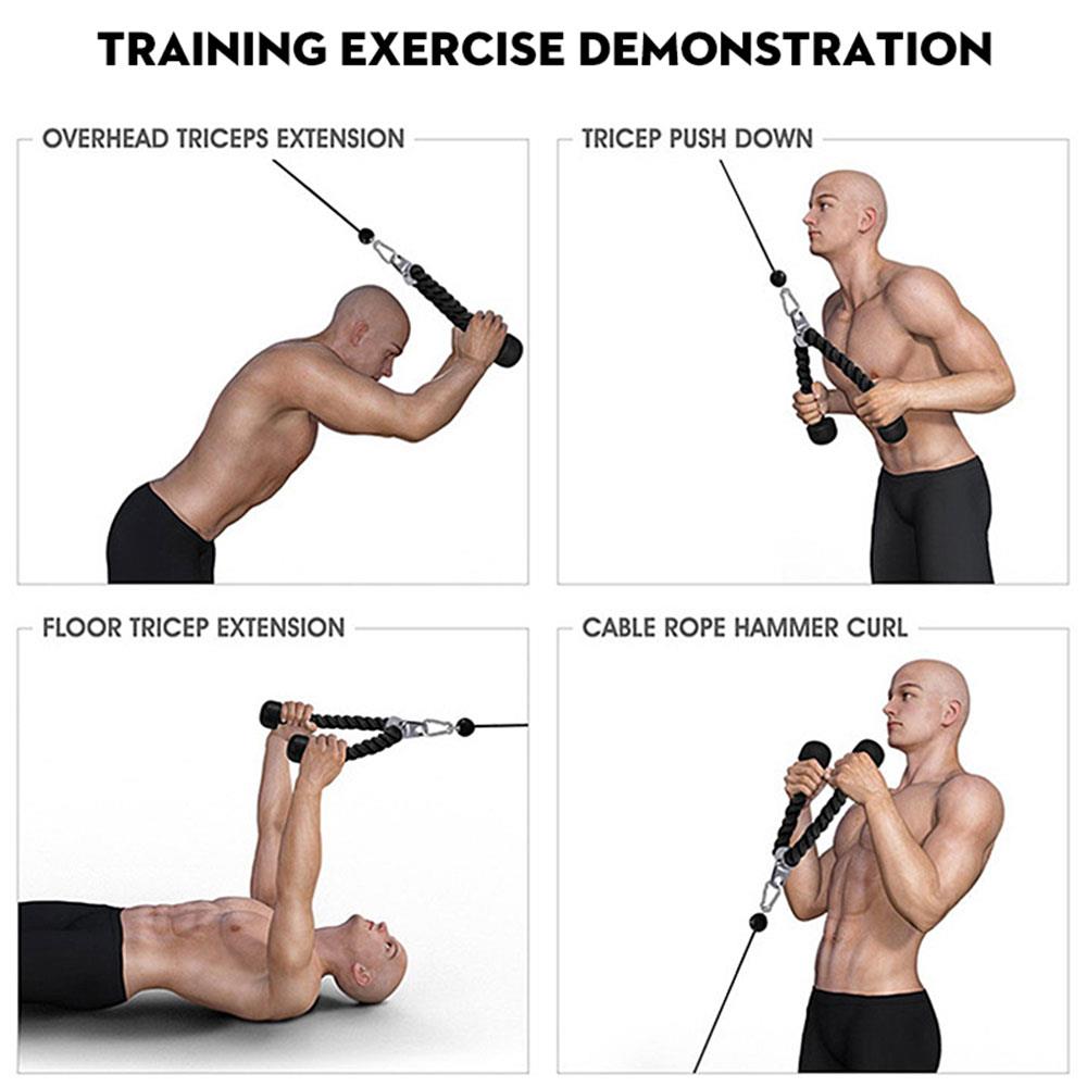 Tricep tau Fitness tau enhet hjemme treningsstudio svart nylon magemuskler redusere vekt trening tau utendørs bevegelse