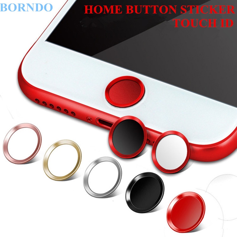 5Pcs Touch Id Aluminium Home Button Stickers Vingerafdruk Ondersteuning Voor Iphone 7 7Plus 6 6S 6Plus 5S Se 5 5C + Retail Verpakking