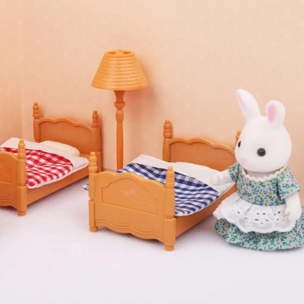 Bosdier Familie Poppenhuis Meubels 1/12 Miniatuur Speelgoed Meisje Poppen Accessoires Slaapkamer Badkamer Poppenhuis Kit Voor Poppen