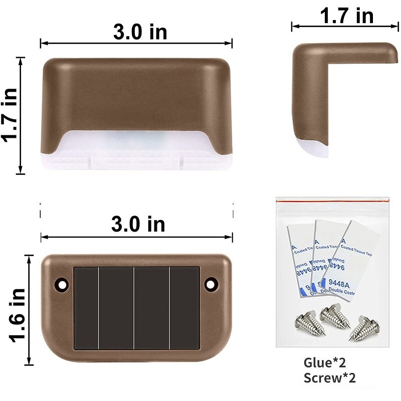 Solar led lys udendørs trappe lampe vandtæt varm balkon have gård dekoration landskab hegn dæk lys