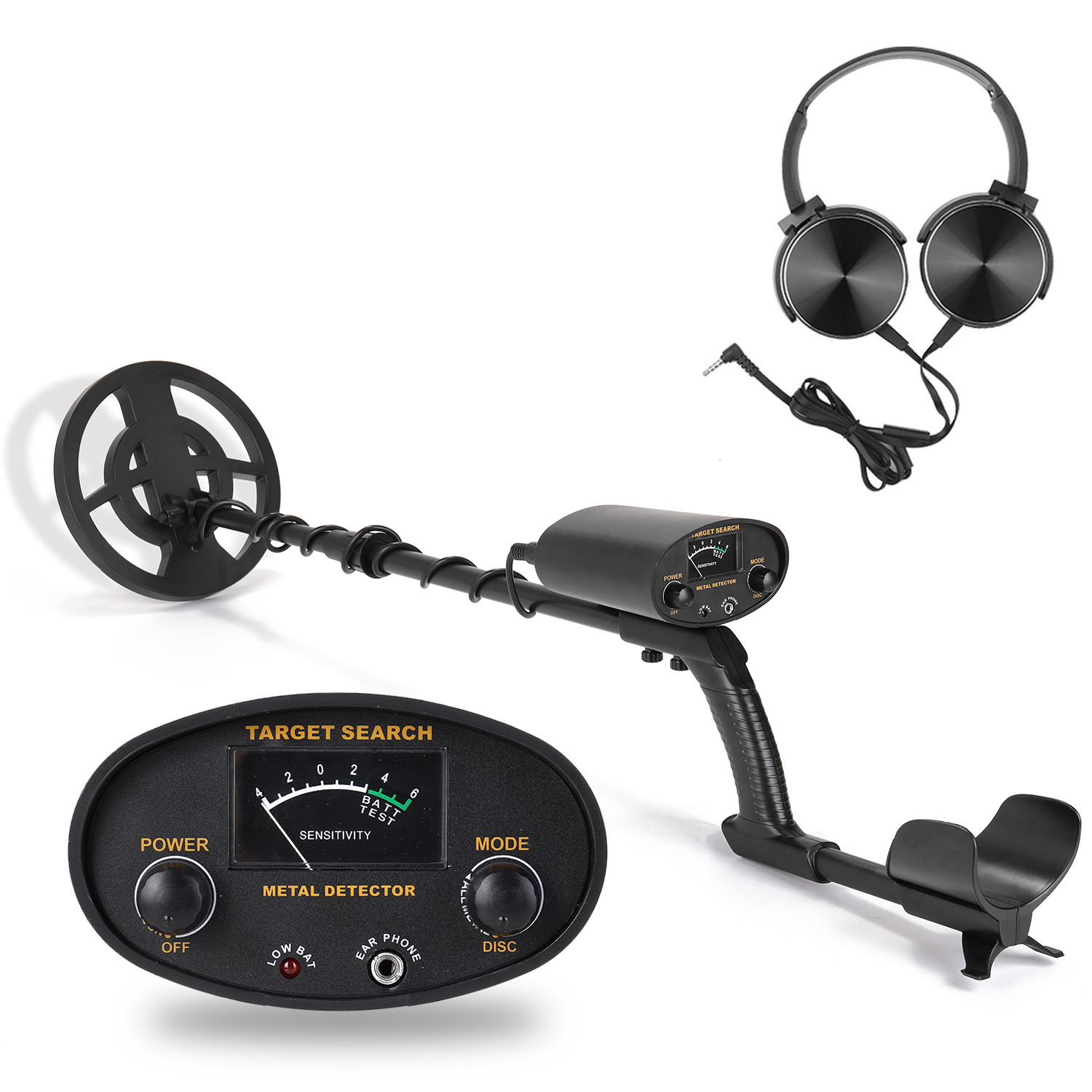 GT6100 Portable Underground Metal Detector High Sensitivity Jewelry Gold Treasure Metal Finder With All Metal Mode: SET2