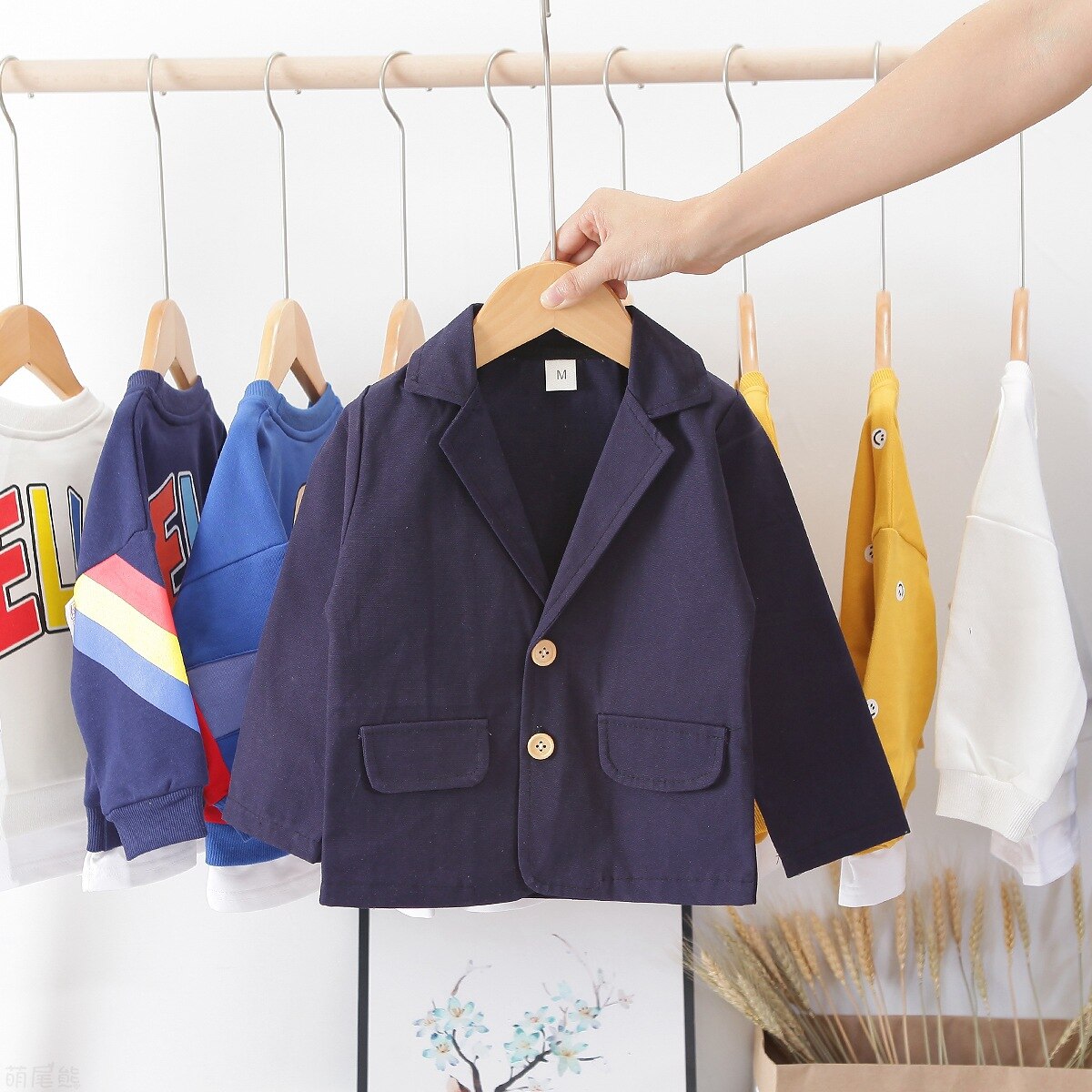 Ragazzi primavera autunno abiti moda bambini cappotto in cotone abiti per neonato bambino giacche da sposa abiti bambini top 1-4Y 2021: Navy / 24M