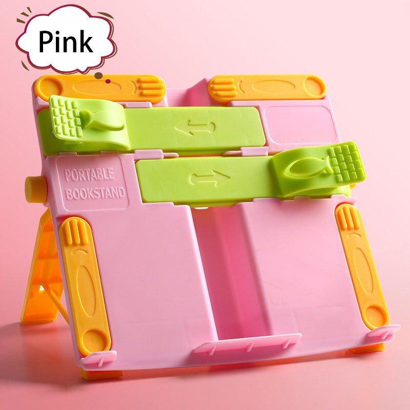 Adjustable Reading Book Stand Portable Non-Slip Metal Folding Textbooks Tablet Display Holder Book Stand For Kids and Adults: E